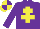 Silk - Purple, Yellow cross of Lorraine, Yellow and purple quartered cap