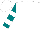 Silk - White, four leaf clover,  'r' on back, white rings on teal sleeves