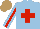 Silk - Light blue, red cross, stripe sleeves, light brown cap