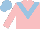 Silk - pink, light blue chevron,light blue  cap