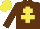 Silk - Brown, yellow cross of lorraine, yellow cap