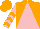 Silk - Orange & pink triangular thirds, orange chevrons on pink sleeves, orange cap