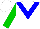 Silk - White, blue V, green sleeves, white cap