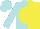 Silk - Powder blue, yellow disc, powder blue and yellow halved cap