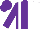 Silk - Purple, white braces, purple and white halved cap