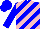 Silk - Blue with pink diagonal stripes, blue sleeves