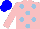Silk - Pink, light blue spots, pink sleeves, blue cap