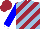 Silk - Maroon and light blue diagonal stripes, blue sleeves, white cuffs