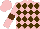 Silk - Pink, dark brown diamonds, brown band on sleeves