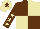 Silk - Brown and beige (quartered), brown sleeves, beige stars, beige cap, brown star