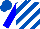 Silk - Royal blue and white diagonal stripes, blue sleeves