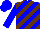 Silk - Blue & brown diagonal stripes, blue cap