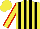 Silk - Yellow, black stripes, yellow sleeves, red seams, yellow cap