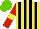 Silk - Yellow, black stripes, red sleeves with yellow double armbands, light green cap