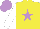 Silk - Yellow body, mauve star, white arms, mauve cap