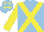 Silk - Light blue, yellow cross sashes, yellow arms, light blue cap, yellow stars