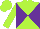 Silk - Lime and purple diagonal quarters