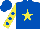 Silk - Royal blue, yellow star, yellow sleeves, royal blue spots