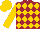 Silk - Maroon, gold diamonds, with gold sleeves gold cap