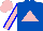 Silk - Royal blue, pink triangle, pink sleeves, blue seams, pink cap