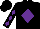 Silk - Black, purple diamond, purple diamonds on black sleeves, black cap
