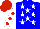 Silk - Blue, white stars, red spots on white sleeves, red cap