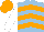 Silk - Light blue, orange chevrons, white sleeves, orange cap