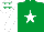 Silk - Emerald green, white star and sleeves, white cap, emerald green stars