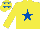 Silk - Yellow, royal blue star, royal blue stars on cap