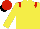 Silk - Yellow, red epaulettes, red cap, black peak