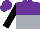 Silk - Purple and silver halved horizontally, black sleeves, purple cap