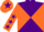 Silk - Purple and Orange diabolo, Orange sleeves, Purple stars, Orange cap, Purple star