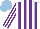 Silk - White purple stripes on body and sleeves, light blue cap