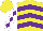 Silk - Yellow, purple chevrons, purple diamonds on white sleeves, yellow cap