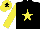 Silk - Black, yellow star & sleeves, yellow cap, black star