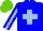 Silk - Blue, light blue cross, stripe on sleeves, light green cap