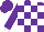 Silk - Purple and white blocks, white cuffs on purple sleeves, purple cap