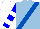 Silk - Light blue, royal blue sash, white ribbon emblem, blue sleeves, white hoops, white cap