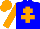 Silk - Big-blue body, orange cross of lorraine, orange arms, orange cap