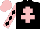 Silk - Black, pink cross of lorraine, pink sleeves, black diamonds, pink cap