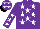 Silk - Purple, white stars, purple sleeve, white stars, purple cap, white stars,black peak