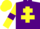 Silk - Purple, Yellow Cross of Lorraine, Yellow sleeves, Purple armlets, Yellow cap