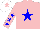 Silk - pink, blue star, pink sleeves, blue stars,white cap, pink star