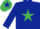 Silk - DARK BLUE, emerald green star, emerald green cap, dark blue star