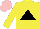 Silk - Yellow, black triangle, pink cap
