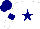 Silk - White, navy blue star, armbands and cap