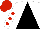 Silk - White and black triangular thirds, red dots on white sleeves, red cap