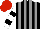 Silk - Black, grey stripes, black hoops on white sleeves, red cap