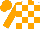 Silk - White and orange blocks, orange sleeves, orange cap