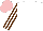 Silk - White, brown stripes on sleeves, pink cap